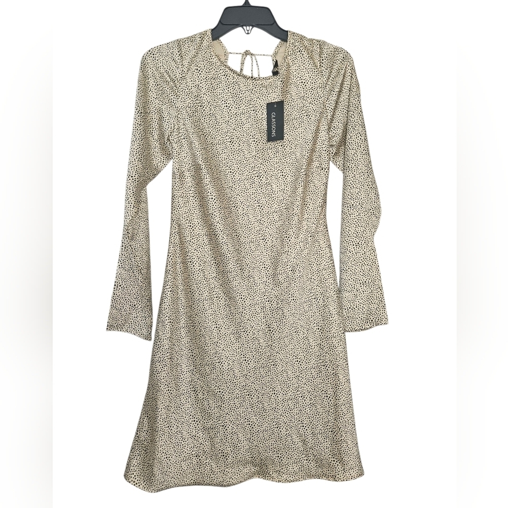 Glassons Open Back Pebble Print Dress Women 10 NWT